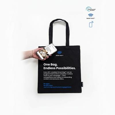 Picture of SMART BAG™ FC BLACK 8OZ GRS RECYCLED COTTON NFC TOTE