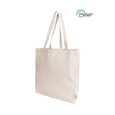 Picture of SWARA 10OZ RECYCLED COTTON RPET TOTE SHOPPER with Full Gusset