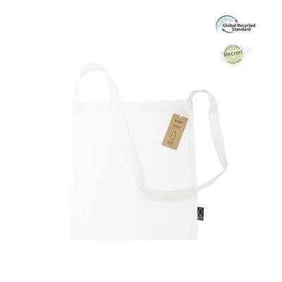 Picture of SULI WHITE ECO SHOPPER 5OZ TOTE BAG MADE FROM 100% RECYCLED PLASTIC BOTTLES (RPET).