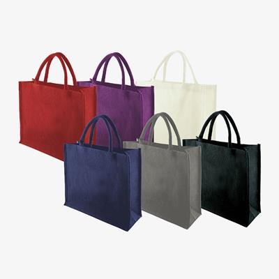 Picture of TEMBO FC JUTE SHOPPER TOTE BAG with Short Cotton Cord Handles