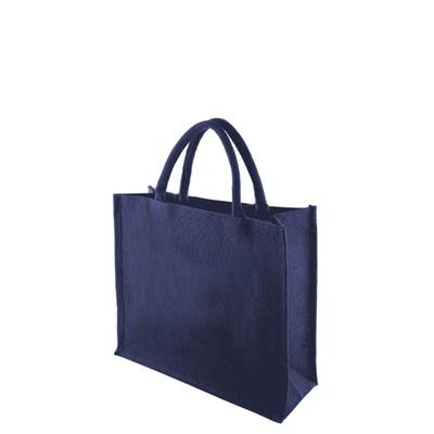Picture of TEMBO FC BLUE JUTE SHOPPER TOTE BAG with Short Cotton Cord Handles