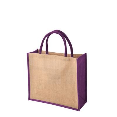 Picture of TEMBO CT PURPLE 100% ECO JUTE SHOPPER TOTE BAG