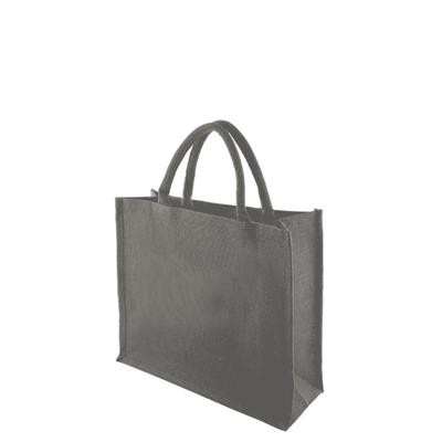 Picture of TEMBO FC GREY 100% ECO JUTE SHOPPER TOTE BAG with Short Cotton Cord Handles.