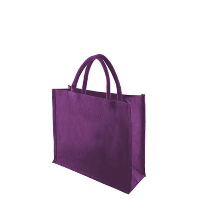 Picture of TEMBO FC PURPLE 100% ECO JUTE SHOPPER TOTE BAG with Short Cotton Cord Handles.