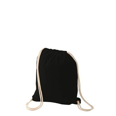 Picture of MEDIUM 100% COTTON DRAWSTRING 5OZ BLACK POUCH with Cotton Drawstring.