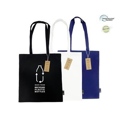 Picture of NINGA AWARD-WINNING BLACK ECO SHOPPER 5OZ TOTE BAG MADE FROM 100% RECYCLED PLASTIC BOTTLES (RPET)
