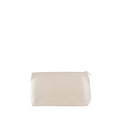 Picture of SIMU 12OZ COSMETICS CANVAS NATURAL POUCH with Nylon Zipper & Silver Chrome Puller