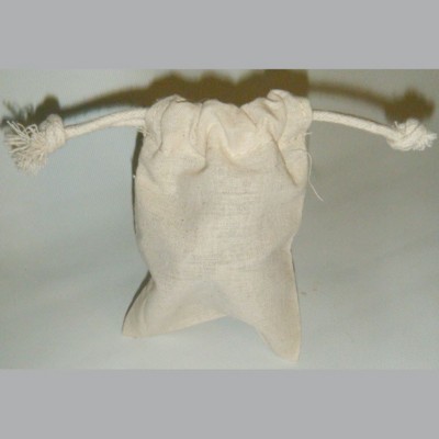 Picture of SMALL 100% COTTON DRAWSTRING 5OZ POUCH with Cotton Tape Drawstring.