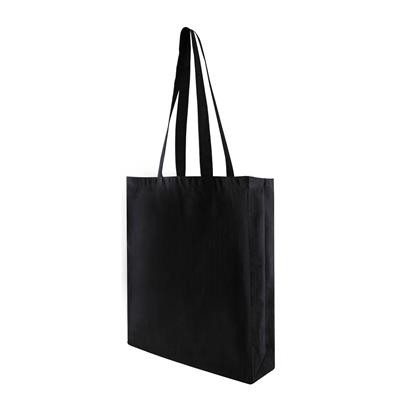 Picture of TOHE FC 5OZ BLACK COTTON SHOPPER TOTE BAG with Long Handles & Gusset