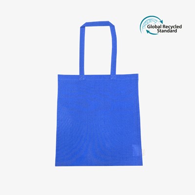 Picture of TWIGA ROYAL BLUE 5OZ RECYCLED COTTON RPET LONG HANDLE SHOPPER TOTE BAG