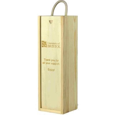 Picture of BRANDED SINGLE WOOD WINE GIFT BOX