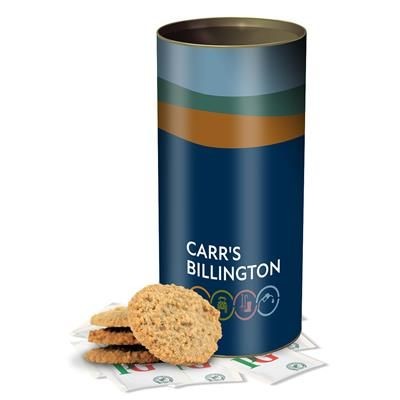 Picture of OATIE FLIP BISCUIT with 8 Tea Bags in a Personalised Tin 200G.