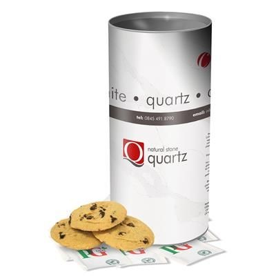 Picture of CHOCOLATE CHIP SHORTBREAD BISCUIT with 8 Tea Bags in a Personalised Tin 200G