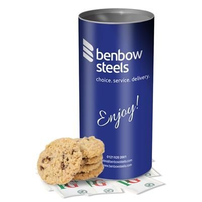 Picture of CHOCOLATE CHIP OATIE FLIP BISCUIT in a Personalised Tubby Tube 200G.