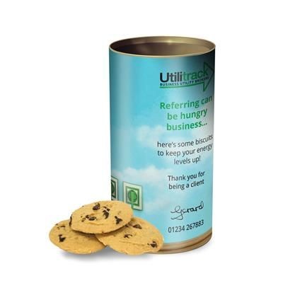 Picture of CHOCOLATE CHIP SHORTBREAD BISCUIT in a Personalised Teeny Tube 100G