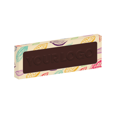 Picture of ECO WINDOW BOX - 12 BATON BAR - 3D BRANDING - VEGAN DARK CHOCOLATE