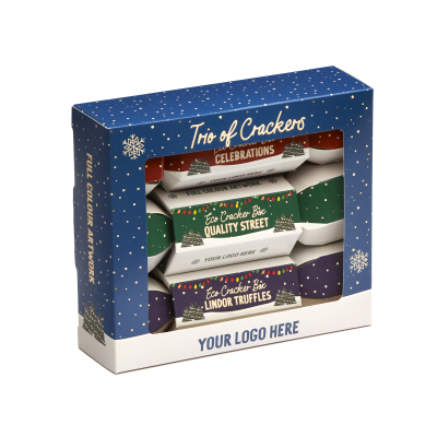Picture of WINTER COLLECTION - TRIO OF CRACKERS - CELEBRATIONS, QUALITY STREET & LINDOR TRUFFLES.