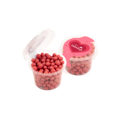 Picture of VALENTINES - ECO MINI POT - RUBY CHOCOLATE PEARLS