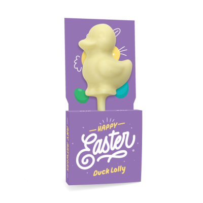 Picture of EASTER - ECO LOLLY BOX - WHITE CHOCOLATE - DUCK LOLLY