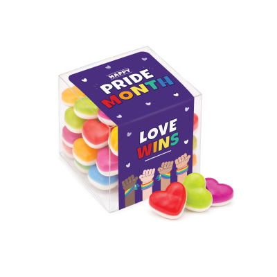 Picture of PRIDE - CLEAR TRANSPARENT CUBE - HARIBO® HEARTS