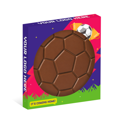 Picture of MATCHDAY TREATS - ECO WINDOW BOX - MILK CHOCOLATE ROUND DISC - 100MM