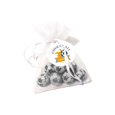 Picture of ORGANZA BAG - CHOCOLATE FOOTBALLS.