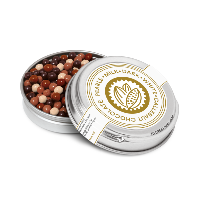 Picture of CAVIAR TIN - CHOCOLATE PEARLS - SILVER