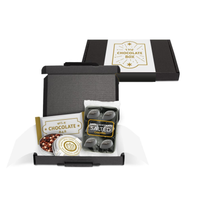 Picture of GIFT BOXES - MINI BLACK MAILING BOX - CHOCOLATE EDITION.