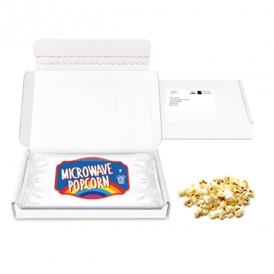 Picture of GIFT BOXES - MINI WHITE MAILING BOX - MICROWAVE POPCORN - PAPER LABEL