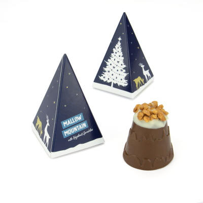Picture of WINTER COLLECTION – ECO PYRAMID BOX - MALLOW MOUNTAINS - with Hazelnut Sprinkles
