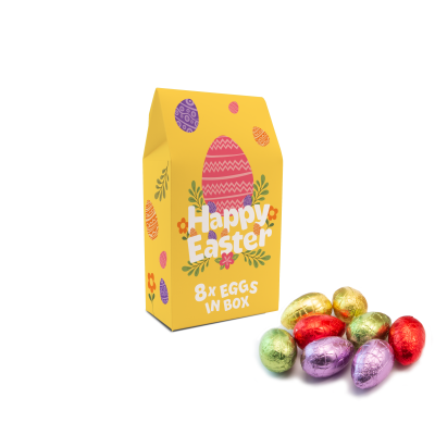 Picture of EASTER ECO CARTON of HOLLOW CHOCOLATE MINI EGGS