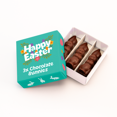 Picture of EASTER ECO TREAT BOX of CHOCOLATE BUNNIES