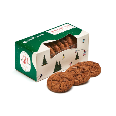 Picture of WINTER COLLECTION - ECO BISCUIT BOX - TRIPLE CHOCOLATE CHIP BISCUIT.