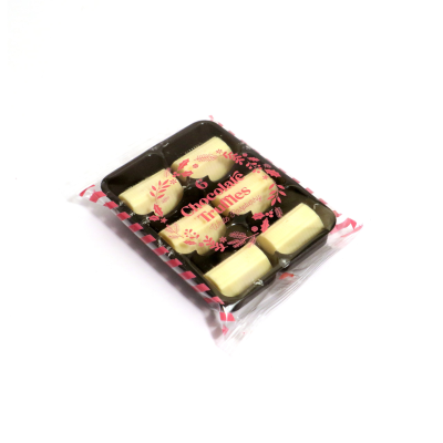 Picture of WINTER COLLECTION - FLOW WRAPPED TRAY - WHITE RASPBERRY - X6 - CHOCOLATE TRUFFLES.