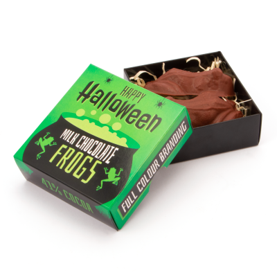 Picture of HALLOWEEN - ECO TREAT BOX - MILK CHOCOLATE FROGS - X2.