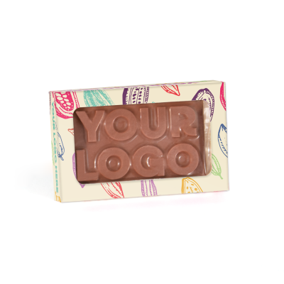 Picture of ECO RANGE - ECO WINDOW BOX - MILK CHOCOLATE - 3D BESPOKE MILK CHOCOLATE BAR 41% COCOA