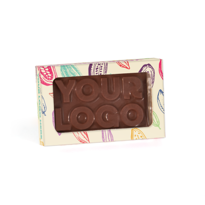 Picture of ECO RANGE - ECO WINDOW BOX - VEGAN DARK CHOCOLATE - 3D BESPOKE DARK CHOCOLATE BAR 71% COCOA.