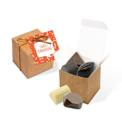 Picture of ECO RANGE - ECO KRAFT CUBE - 5X CHOCOLATE TRUFFLES