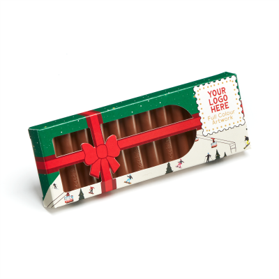 Picture of WINTER COLLECTION - ECO 12 BATON BAR BOX - MILK CHOCOLATE - PRESENT BOX - 41% COCOA.