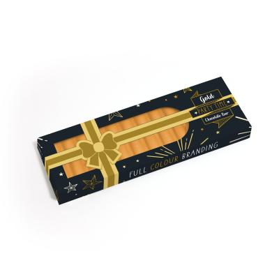 Picture of WINTER COLLECTION - ECO 12 BATON BAR BOX - GOLD CHOCOLATE BAR - PRESENT BOX - 32% COCOA.