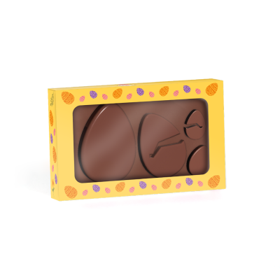 Picture of EASTER - ECO WINDOW BOX - MILK CHOCOLATE - BROKEN MINI EGGS