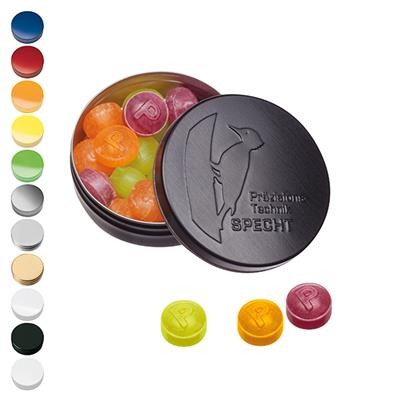 Picture of XS POCKET TIN with Embossed Lid with Pulmoll Pastilles, 16g.