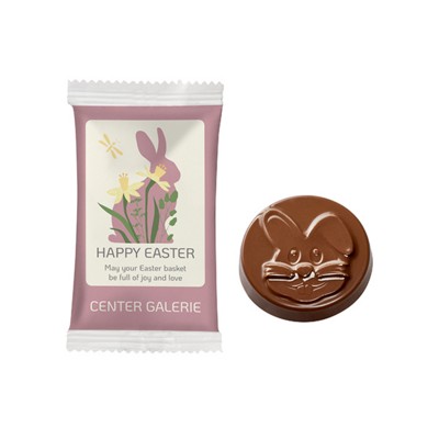 Picture of CHOCOLATE COIN EASTER BUNNY RABBIT in Paper Flowpack