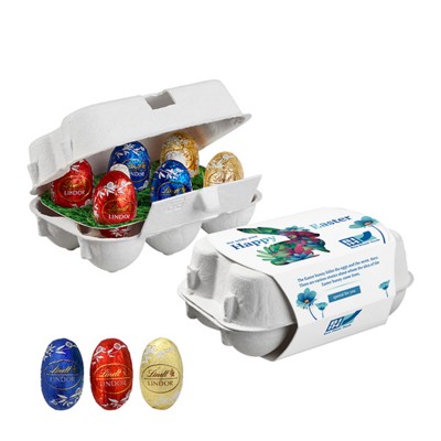 Picture of PAPER EASTER EGG BOX OF 6 with Lindt Lindor Mini Eggs