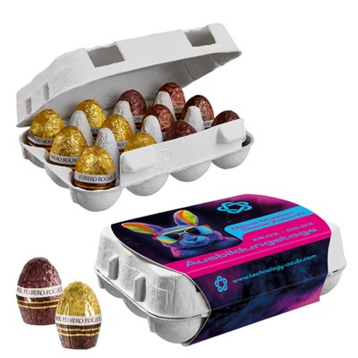 Picture of PAPER EASTER EGG BOX OF 12 with Ferrero Rocher Mini Eggs