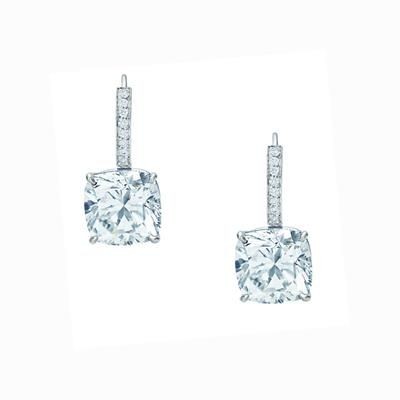 Picture of SWAROVSKI ELEMENT SIMULATED DIAMOND SOLITAIRE DROP EARRINGS