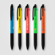 Picture of MALTA RECYCLED PLASTIC 3-IN-1 STYLUS NEON FLUORESCENT GRIP MULTI-INK PEN