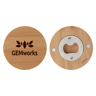 Picture of BAMBOO MAGNETIC BOTTLE OPENER.