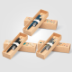 Picture of REBORN RECYCLED ALUMINIUM METAL BAMBOO ACCENTED PEN & TORCH GIFT SET – FULL COLOUR INKJET ALL