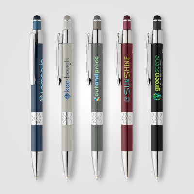 Picture of ADORN RECYCLED ALUMINIUM METAL SILVER CHROME TRIM STYLUS PEN